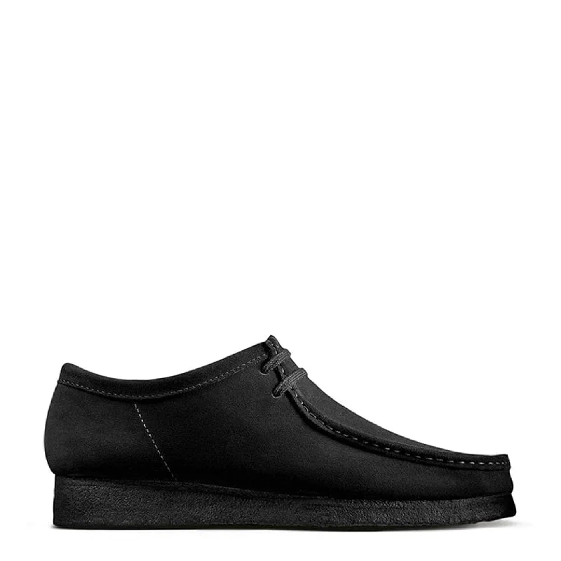 men casual shoes with stylish patterns-Men slip-on casual shoes for comfortClarks Originals Wallabee Shoes Black Suede