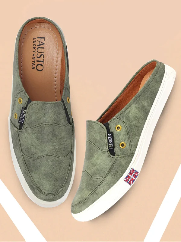 men casual shoes for work-Trendy men casual shoesMen Olive Green Casual Slip-On Shoes