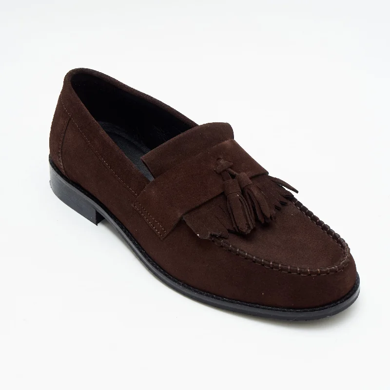 men casual shoes with waterproof upper-Men casual shoes with adjustable strapsMens Formal Moccasin Shoes 17999_Brown Suede