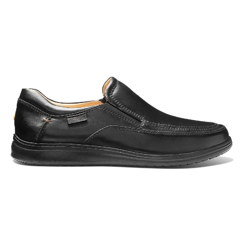 men casual shoes with elastic side panels-Men easy-to-wear slip-on shoesSamuel Hubbard Men's Featherlight Olema Loafer Black Leather