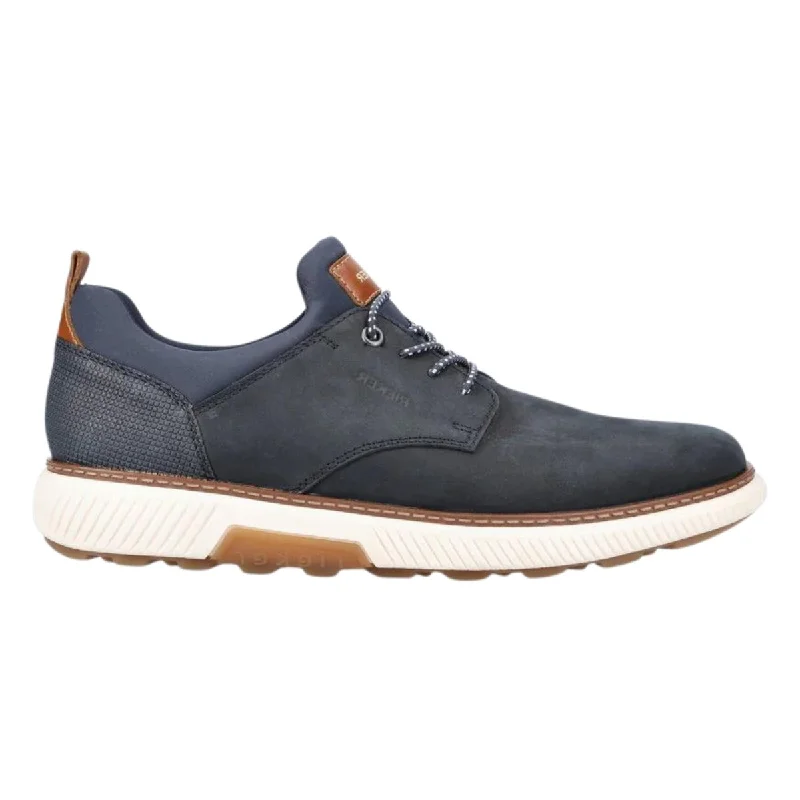 men casual shoes with waterproof upper-Men casual shoes with adjustable strapsRieker Men's B3360-14 Stan Navy Nubuck