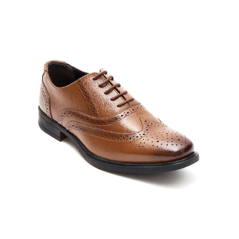 men casual shoes slip-resistant-Premium men casual shoesMens Leather Formal Comfort Shoes-30817_Tan