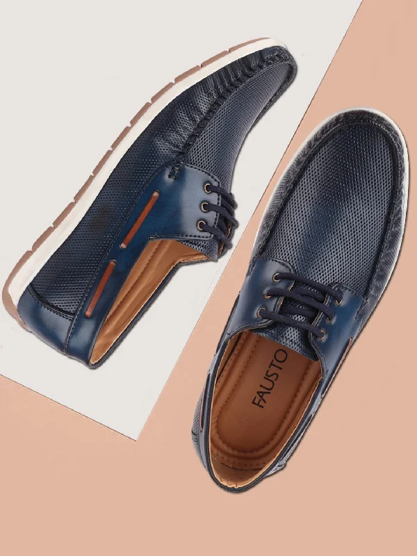 men casual shoes comfortable-Comfortable men casual shoesMen Blue Casual Lace-Up Boat Shoes