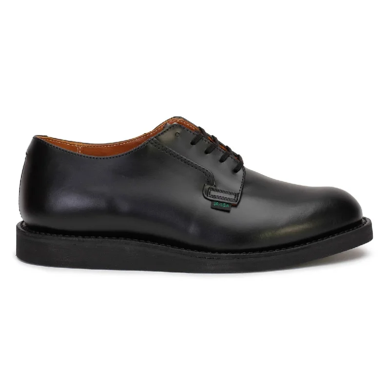 men casual shoes in dark brown-Stylish casual loafers for menRed Wing Men's Postman Oxford 101 Black Chaparral Leather