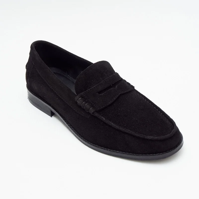 men casual shoes slip-on loafer-Comfortable men casual shoes for travelMens Suede Casual Slip On Shoes - 17925_Black Suede