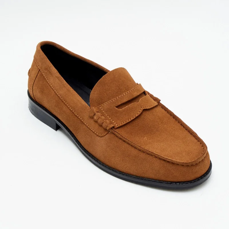 men casual shoes with soft lining-Casual shoes for men with padded insolesMens Suede Casual Slip On Shoes - 17925_Tan Suede