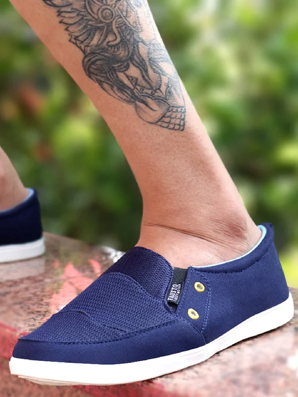 men casual shoes for fashion-forward looks-Men stylish shoes for casual outingsMen Blue Casual Canvas Slip-On Loafers