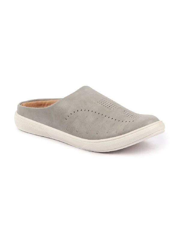 men casual shoes comfortable-Comfortable men casual shoesMen Grey Back Open Stylish Design Slip On Shoes