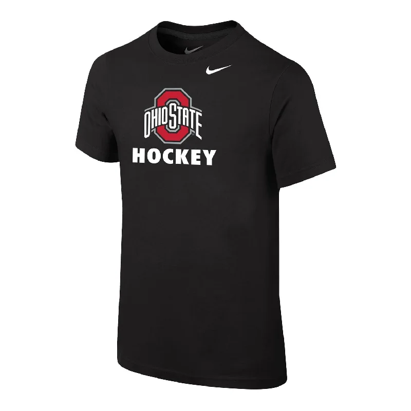 men clothing dress pants-Youth Ohio State Buckeyes Ice Hockey Black T-Shirt