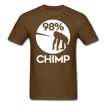 men clothing leather belt-"98% Chimp" (white) - Men's T-Shirt