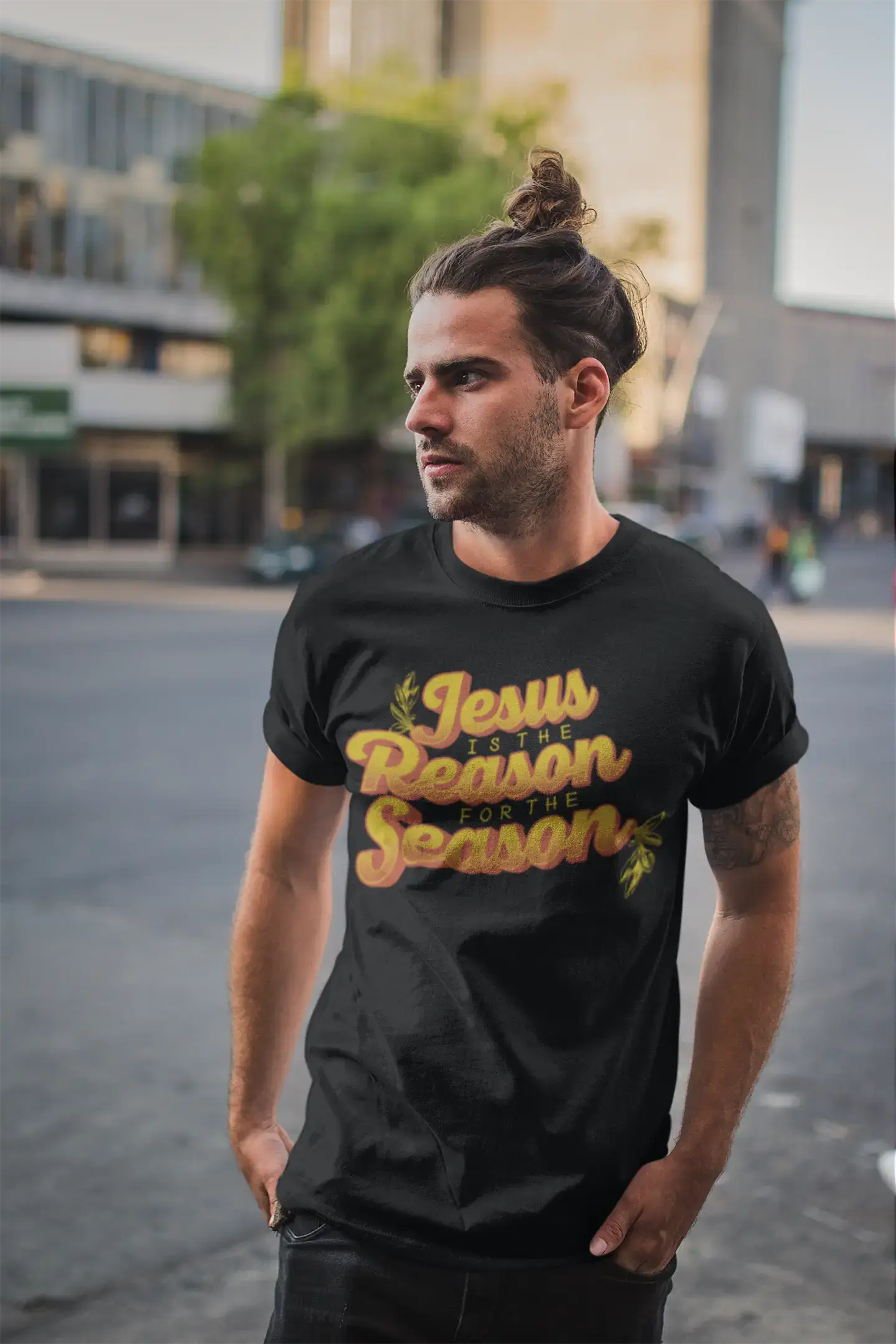 men clothing activewear hoodie-ULTRABASIC Men's Religious T-Shirt Jesus is the Reason for the Season - Christ Shirt