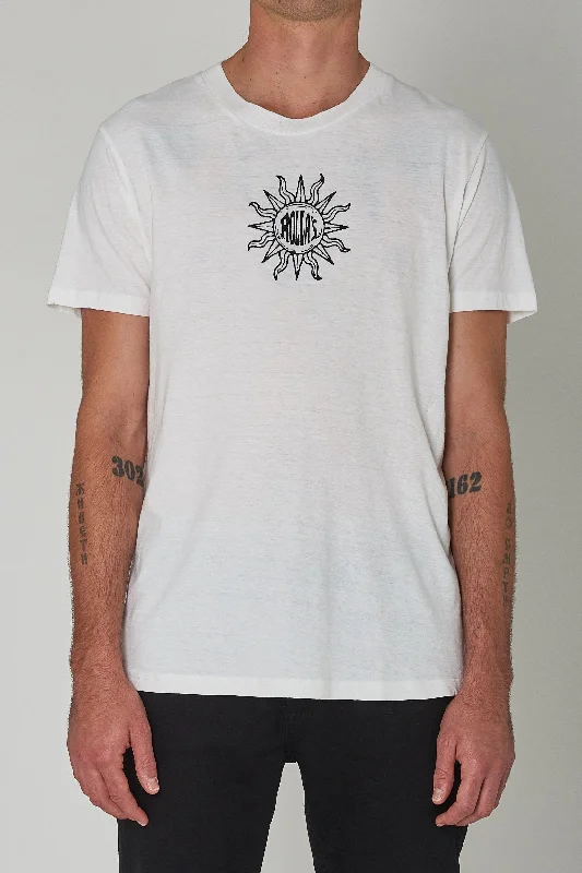 men clothing casual chinos-ROLLAS Mens Sun Logo Tee - Vintage White