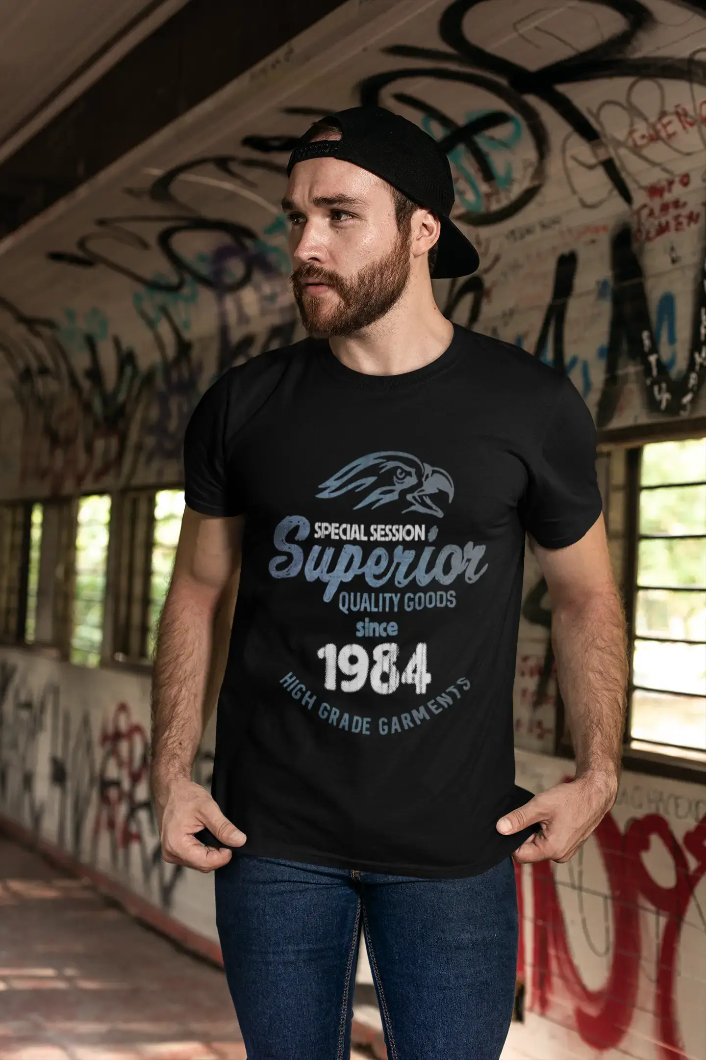 men clothing fall fashion trends-1984, Special Session Superior Since 1984 Men's T-shirt Black Birthday Gift 00523