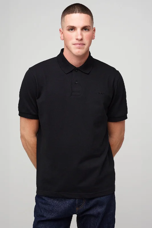 men clothing casual jacket-Men's Short Sleeve Polo Shirt - Black