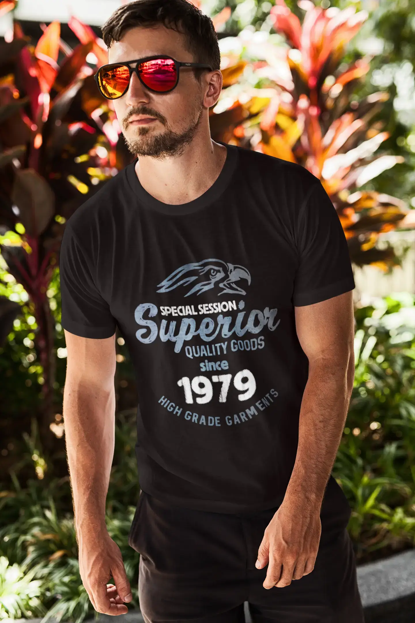 men clothing crew neck t-shirt-1979, Special Session Superior Since 1979 Men's T-shirt Black Birthday Gift 00523