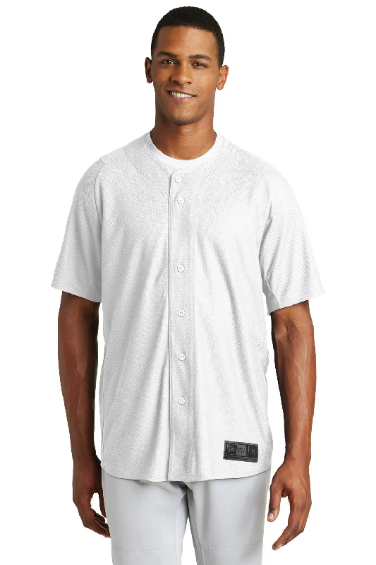 men clothing warm jacket-New Era Mens Diamond Era Moisture Wicking Short Sleeve Jersey - White