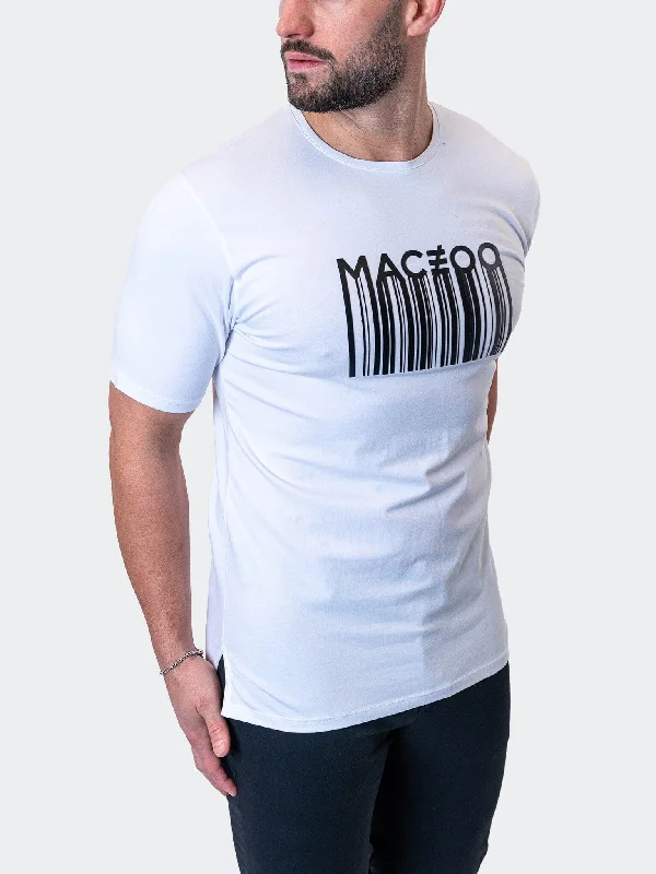 men clothing printed shirt-Tee Barcode White