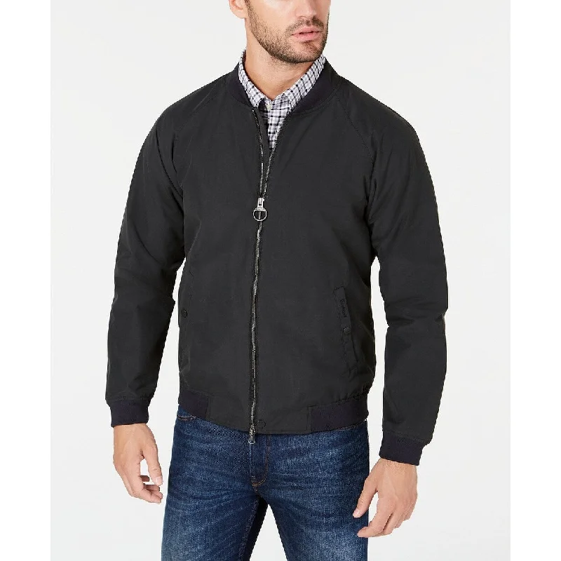 men clothing fall fashion trends-Barbour Men's Torksey Bomber Jacket Black Size Extra Large