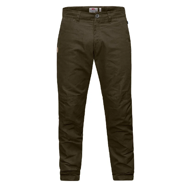 men clothing slim fit pants-Fjallraven Sormland Tapered Winter Trousers Long Dark Olive