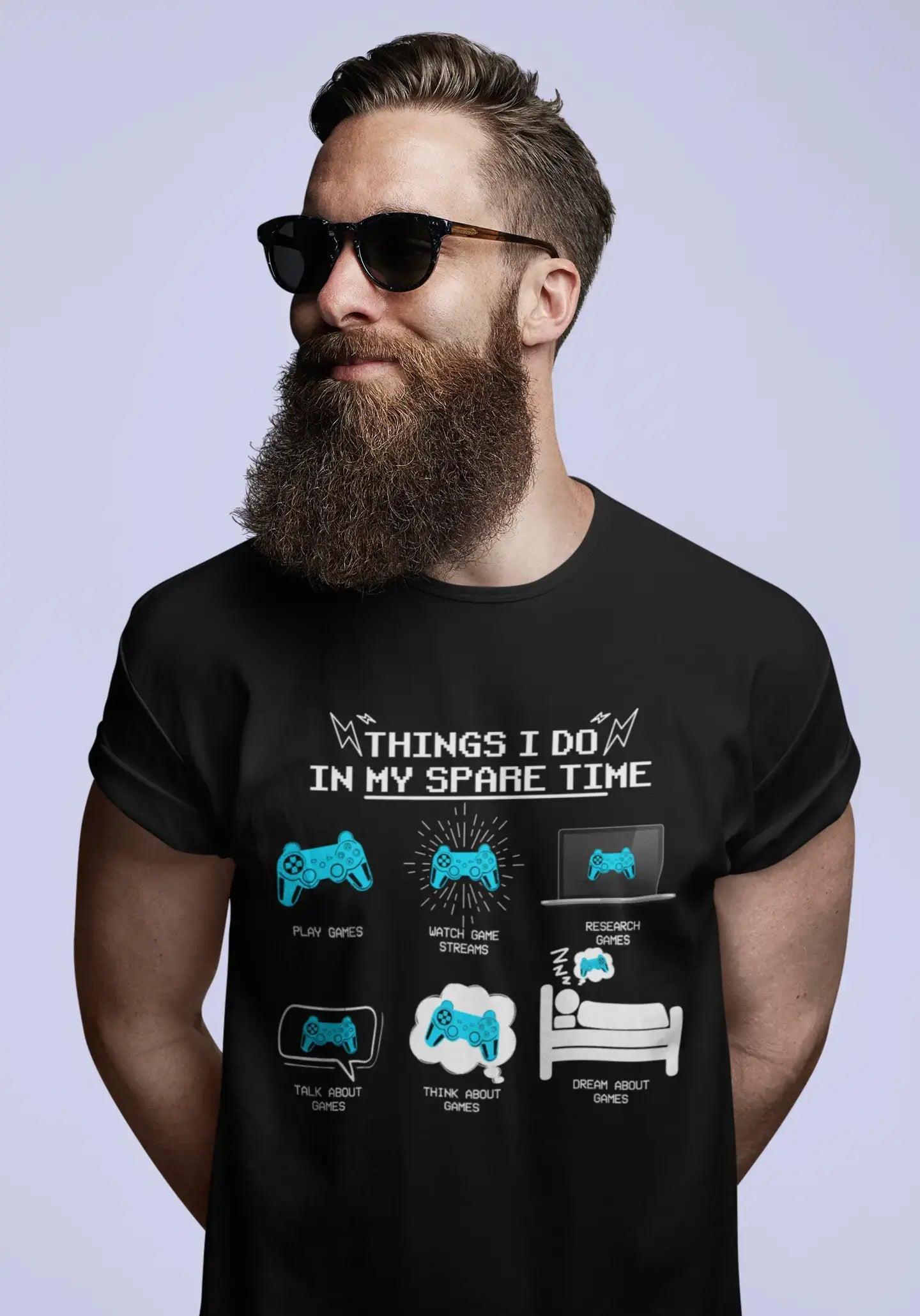 men clothing button-down shirt-ULTRABASIC Men's Gaming T-Shirt Things I Do In My Spare Time - Shirt for Gamers