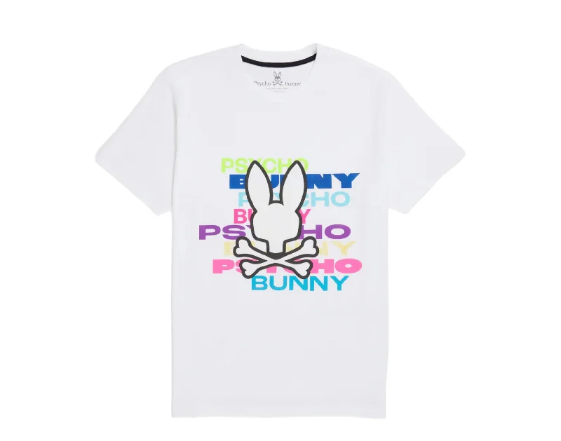 men clothing plaid shirt-Psycho Bunny Men's Tyrian Graphic Tee White B6U835X1PC-WHT