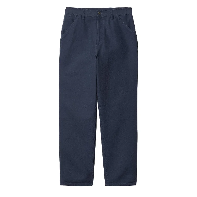 men clothing tailored pants-Carhartt WIP Single Knee Pant Blue Rinsed