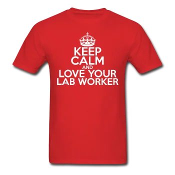 men clothing light sweater-"Keep Calm and Love Your Lab Worker" (white) - Men's T-Shirt