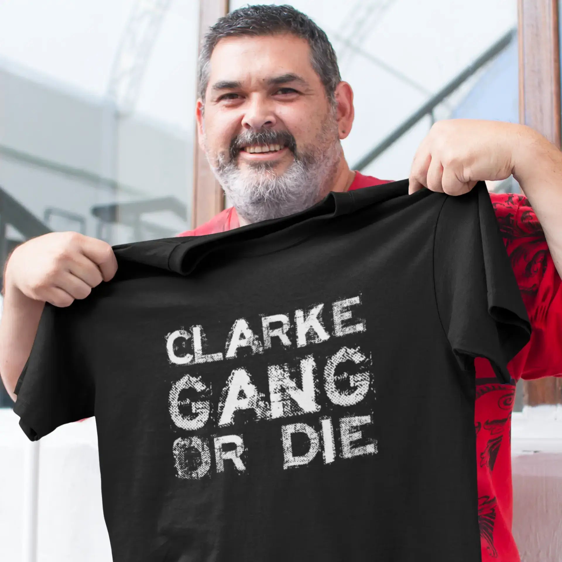 men clothing outdoor jacket-CLARKE Family Gang Tshirt, Men's Tshirt, Black Tshirt, Gift T-shirt 00033