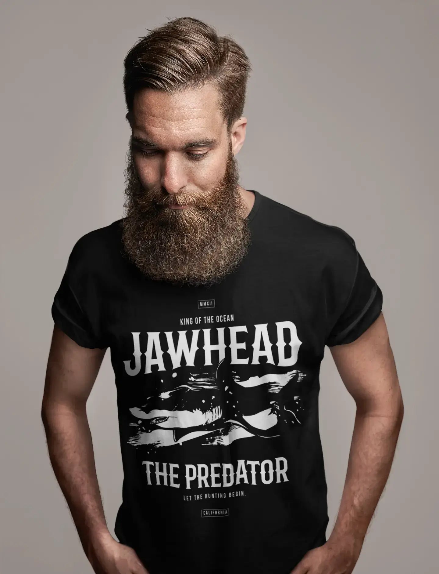 men clothing fall fashion trends-ULTRABASIC Men's Graphic T-Shirt King of the Ocean - Jawhead Shirt for Men