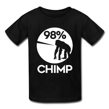 men clothing printed shirt-"98% Chimp" (white) - Kids' T-Shirt