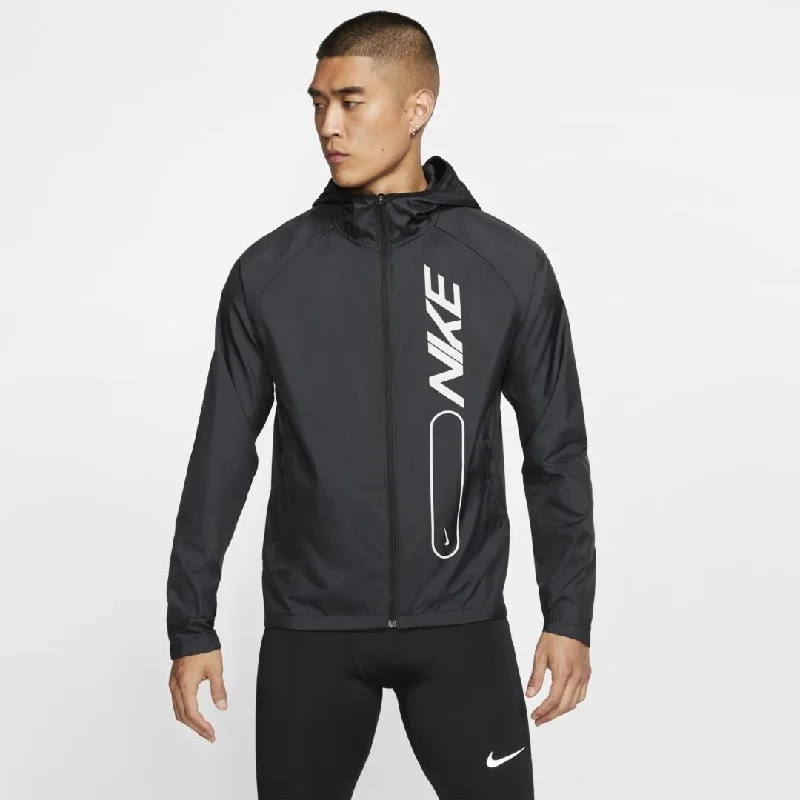 men clothing formal wear-Nike Men's Essential Air Flash Full-Zip Jacket Black Size Medim