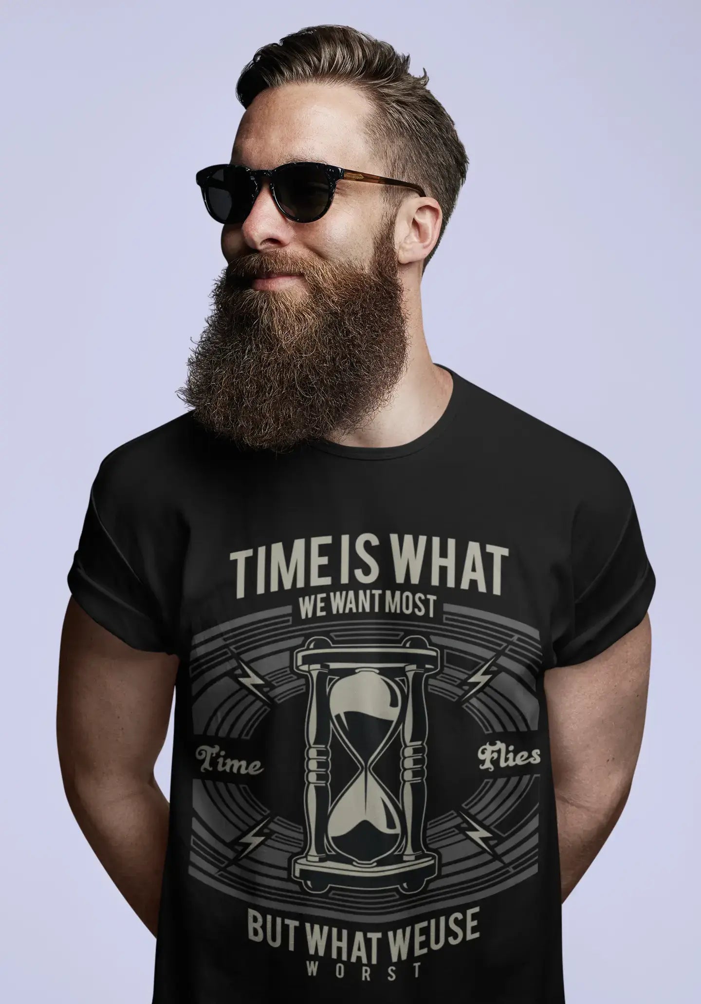 men clothing sporty jacket-ULTRABASIC Men's Graphic T-Shirt Time Is What We Want - Most Time Flies