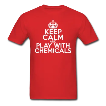 men clothing lightweight jacket-"Keep Calm and Play With Chemicals" (white) - Men's T-Shirt