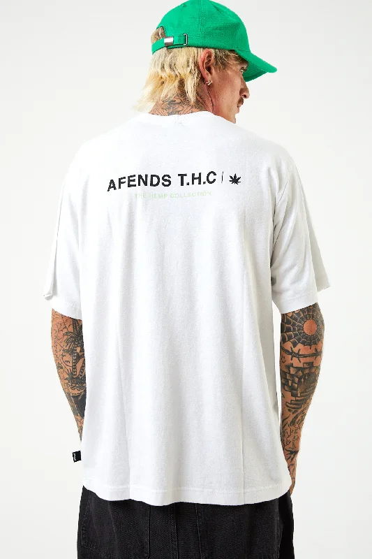 men clothing summer shirt-AFENDS Mens Horizon - Hemp Retro Tee Shirt - White