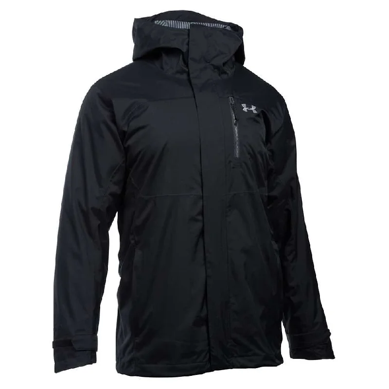 men clothing dress shirt-Under Armour Men's Snow Feature 3-in-1 Black Jacket Size Medium