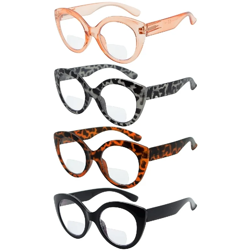 4 Pack Cat-eye Bifocal Reading Glasses BR2012