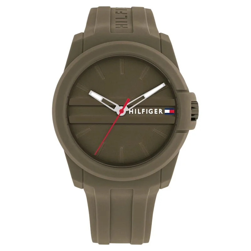 Tommy Hilfiger Quartz Analog Green Silicone Strap For Men