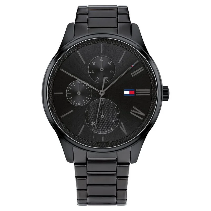 Tommy Hilfiger Quartz Multifunction Black Dial Stainless Steel Strap Watch For Men