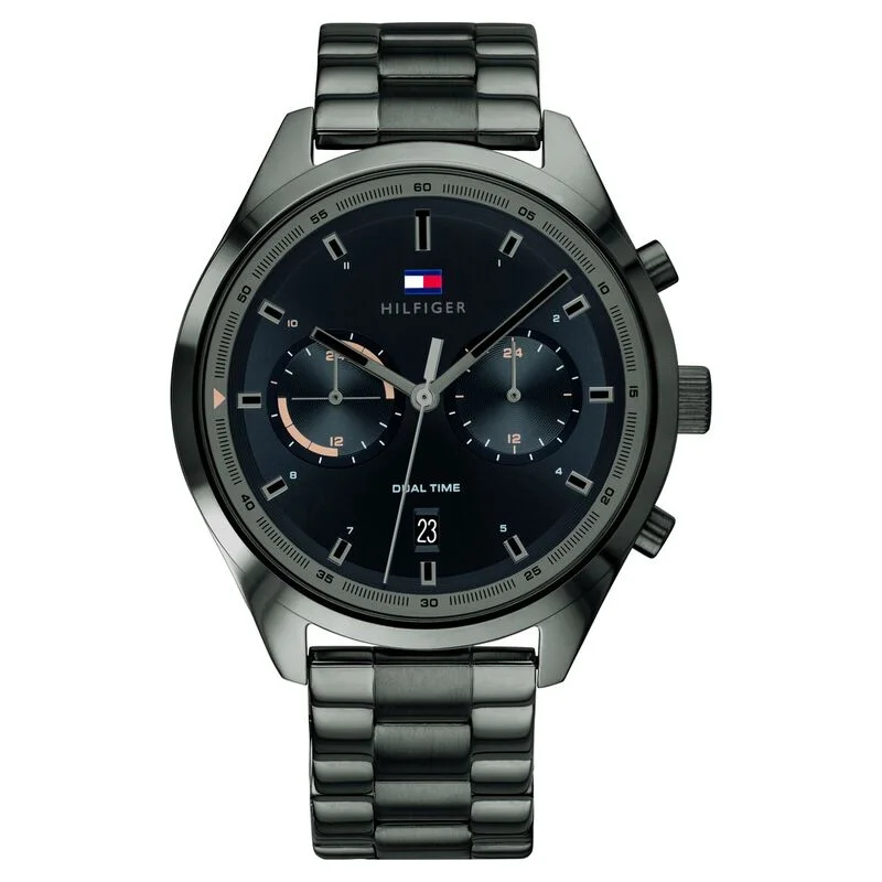 Tommy Hilfiger Quartz Multifunction Black Dial Stainless Steel Strap Watch For Men