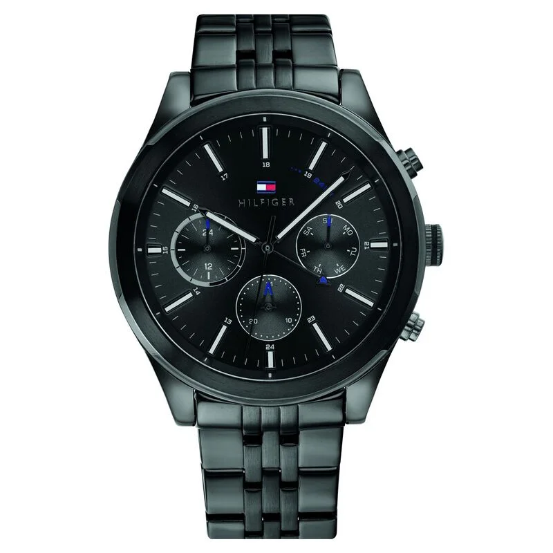 Tommy Hilfiger Quartz Multifunction Black Dial Stainless Steel Strap Watch For Men