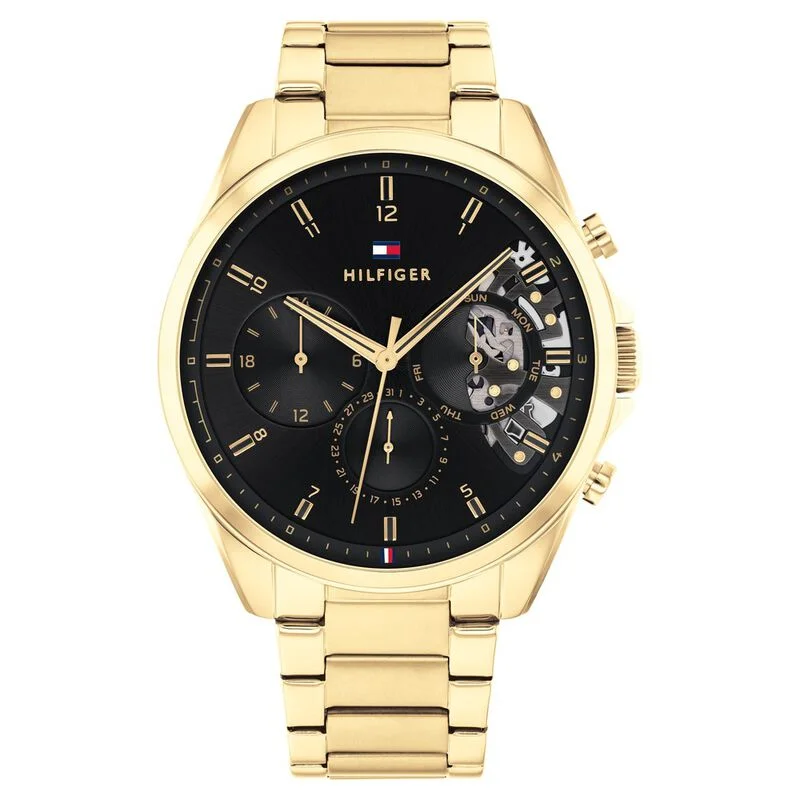 Tommy Hilfiger Quartz Multifunction Black Dial Watch For Men