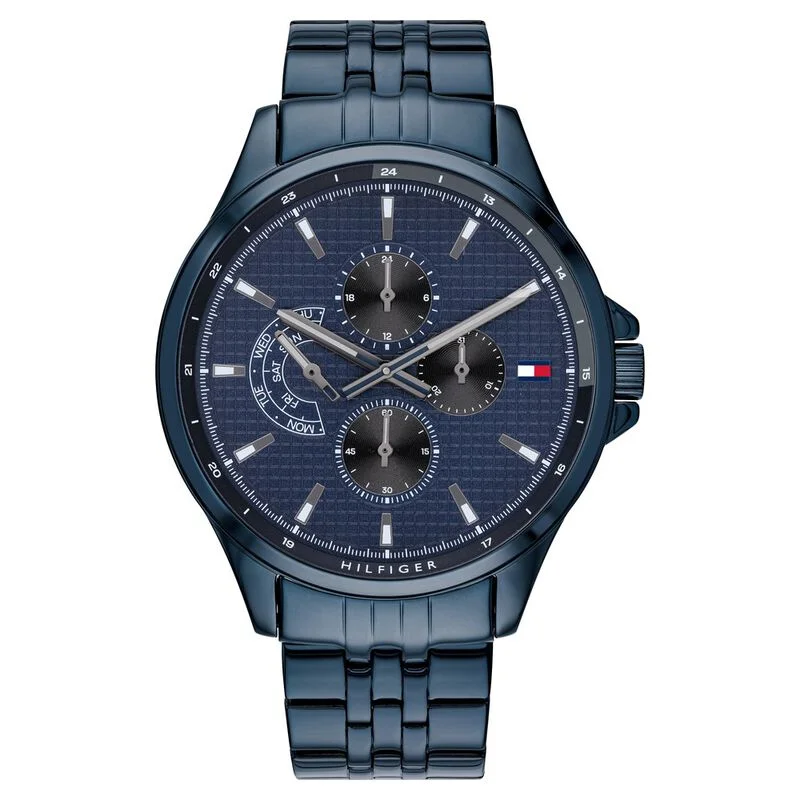 Tommy Hilfiger Quartz Multifunction Blue Dial Stainless Steel Strap Watch For Men