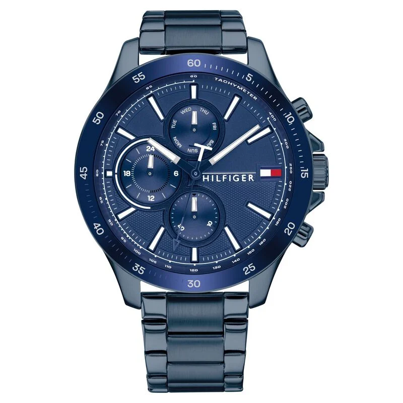 Tommy Hilfiger Quartz Multifunction Blue Dial Stainless Steel Strap Watch For Men