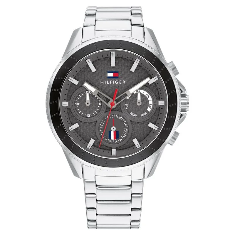 Tommy Hilfiger Quartz Multifunction Grey Dial Stainless Steel Strap Watch For Men