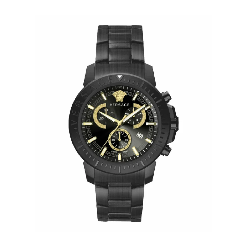 Versace Mens Black 45 Mm New Chrono Watch VE2E00621