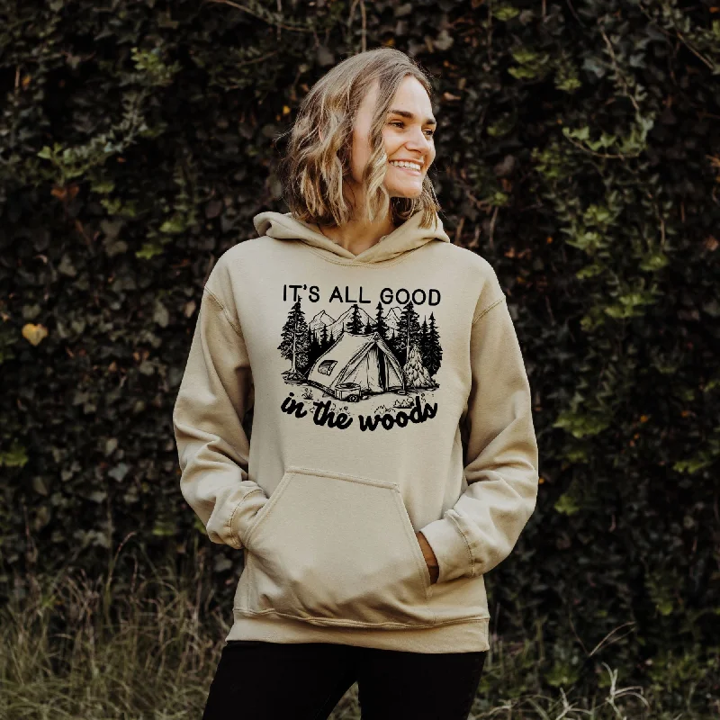 men clothing zip-up cardigan-All Good In The Woods Gildan Crewneck or Hoodie Sweatshirt *UNISEX FIT*