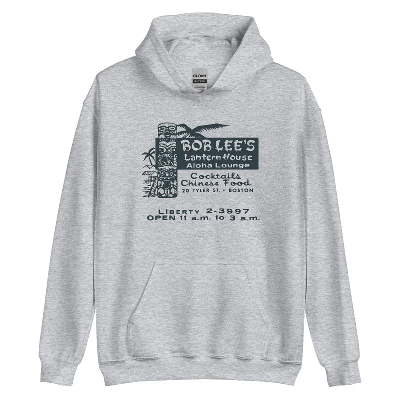 men clothing cotton t-shirt-Bob Lee's Islander Hoodie - Boston, MA | Retro Tiki Bar Lounge Sweatshirt