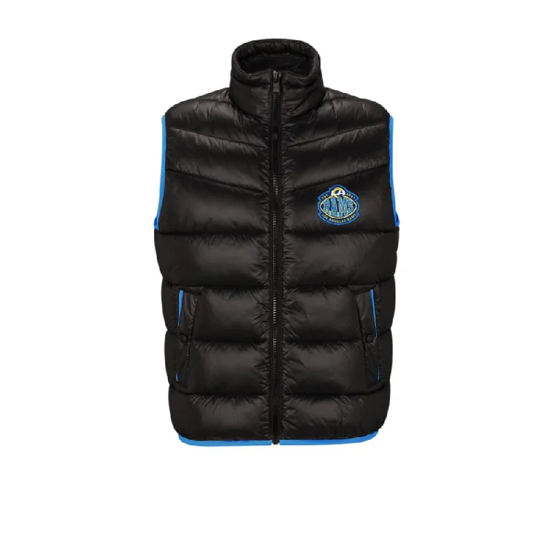 men clothing leather jacket-BOSS x NFL water-repellent padded gilet with collaborative branding