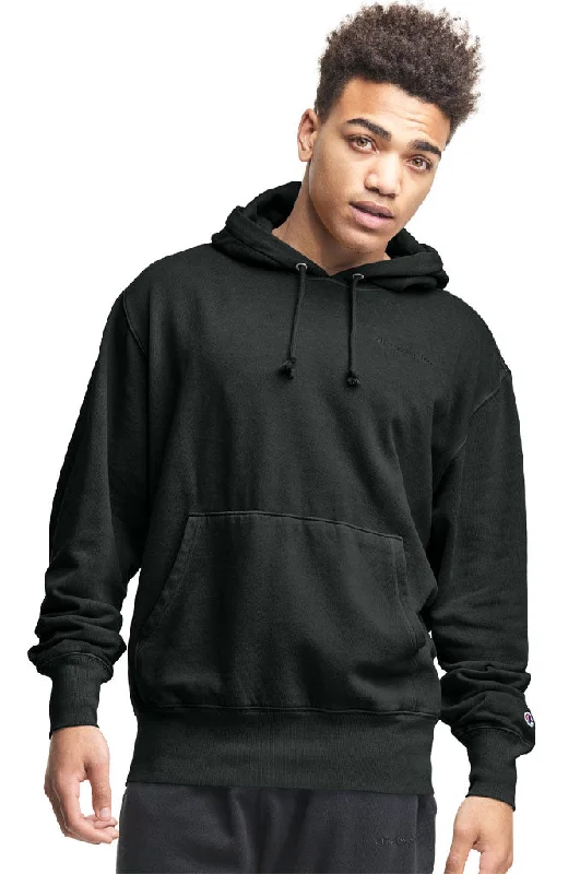 men clothing pullover hoodie-Champion Lightweight Fleece Hoodie, Tonal Logo