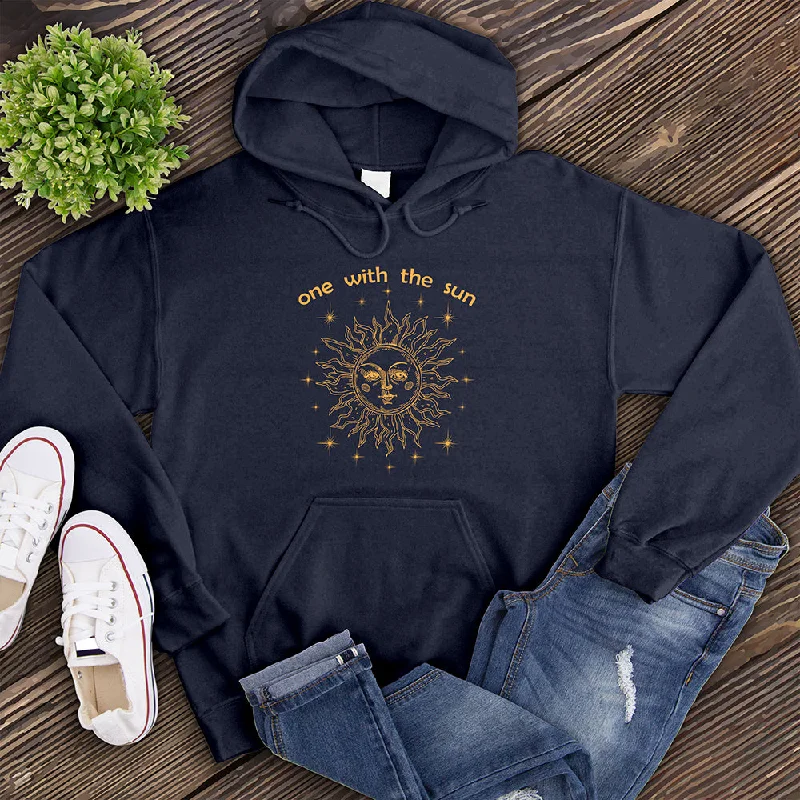 men clothing basic white shirt-One With The Sun Hoodie